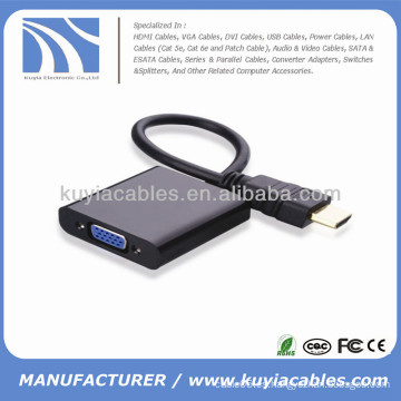 Adaptador de cable HDMI a VGA con chipset 1080P Black para XBOX 360 AV